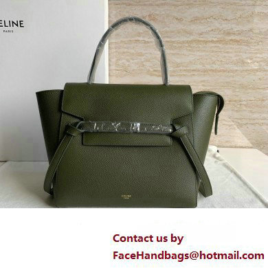 Celine MICRO Belt bag in grained calfskin GREEN 02 2024