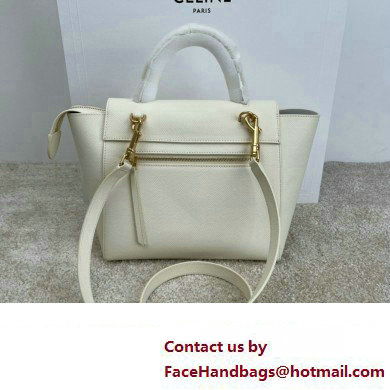 Celine MICRO Belt bag in grained calfskin WHITE 2024