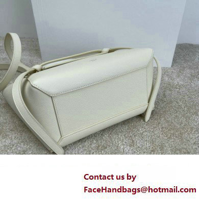 Celine MICRO Belt bag in grained calfskin WHITE 2024