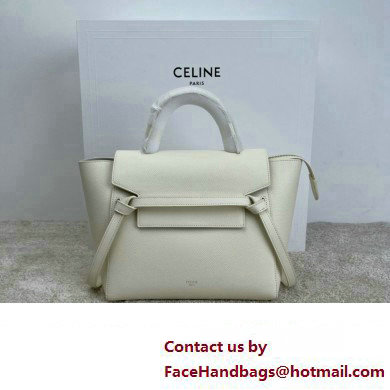 Celine MICRO Belt bag in grained calfskin WHITE 2024