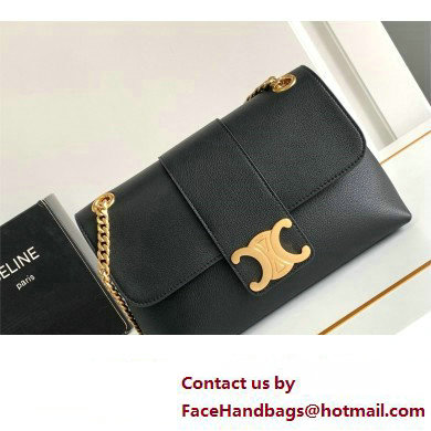 Celine Medium Victoire Bag in SUPPLE CALFSKIN Black/GOLD 2024