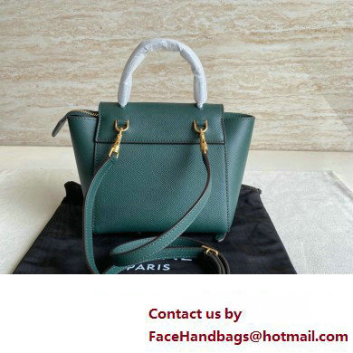 Celine mini belt pico Bag in grained calfskin Amazone with black piping 2024