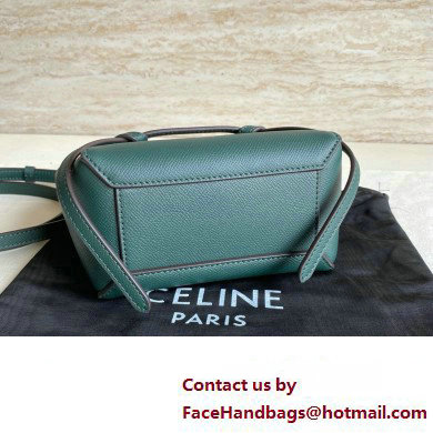 Celine mini belt pico Bag in grained calfskin Amazone with black piping 2024