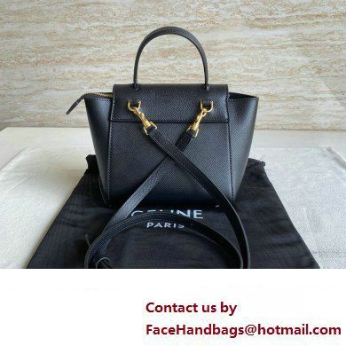 Celine mini belt pico Bag in grained calfskin black 2024