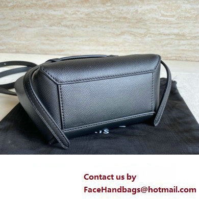 Celine mini belt pico Bag in grained calfskin black 2024