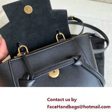 Celine mini belt pico Bag in grained calfskin black 2024