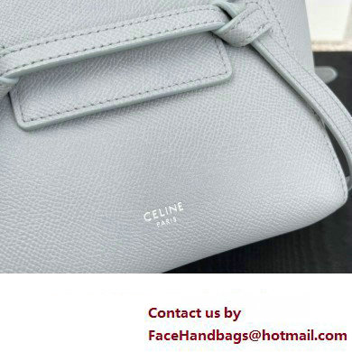 Celine mini belt pico Bag in grained calfskin bleu lin 2024