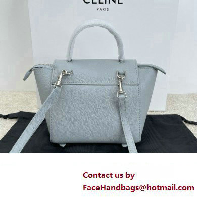 Celine mini belt pico Bag in grained calfskin bleu lin 2024