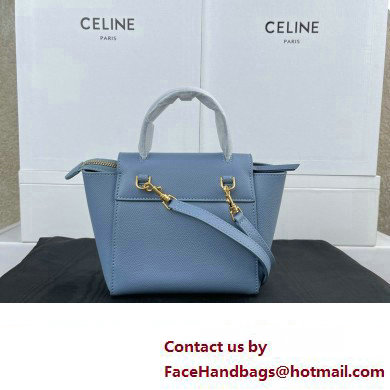 Celine mini belt pico Bag in grained calfskin deep blue 2024 - Click Image to Close