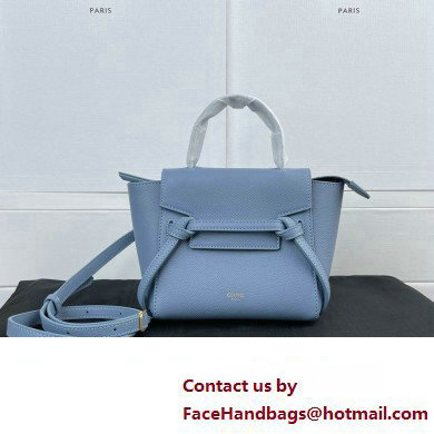 Celine mini belt pico Bag in grained calfskin deep blue 2024