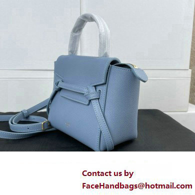 Celine mini belt pico Bag in grained calfskin deep blue 2024