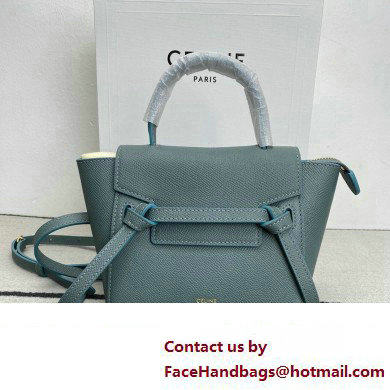 Celine mini belt pico Bag in grained calfskin green 2024