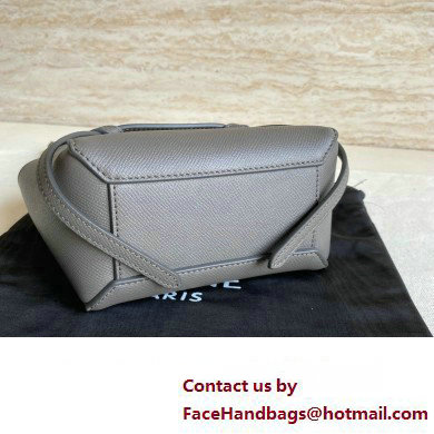 Celine mini belt pico Bag in grained calfskin gris etain 2024