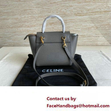 Celine mini belt pico Bag in grained calfskin gris etain 2024