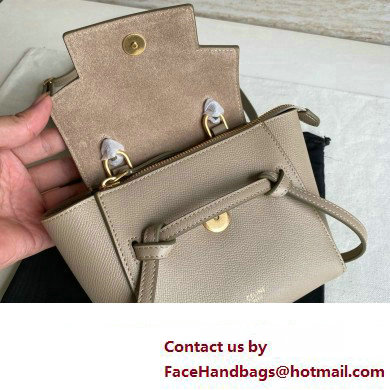 Celine mini belt pico Bag in grained calfskin khaki 2024