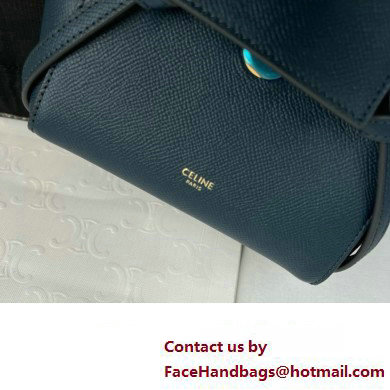 Celine mini belt pico Bag in grained calfskin navy blue 2024