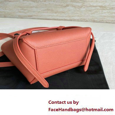 Celine mini belt pico Bag in grained calfskin rose 2024