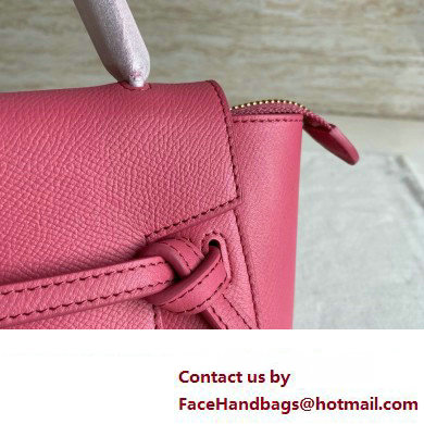 Celine mini belt pico Bag in grained calfskin rouge 2024 - Click Image to Close