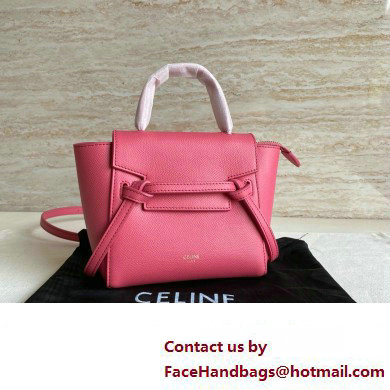 Celine mini belt pico Bag in grained calfskin rouge 2024