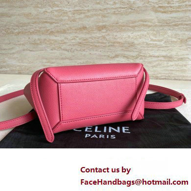 Celine mini belt pico Bag in grained calfskin rouge 2024