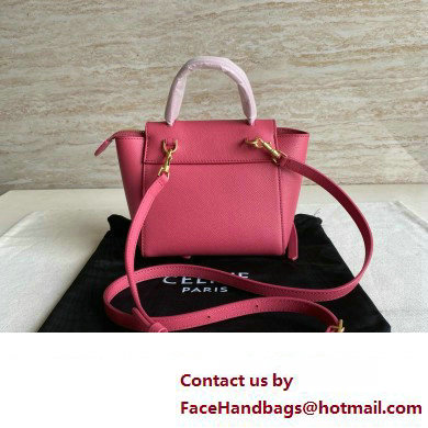 Celine mini belt pico Bag in grained calfskin rouge 2024