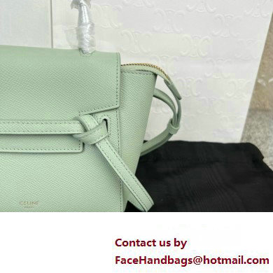 Celine mini belt pico Bag in grained calfskin vert fizz 2024