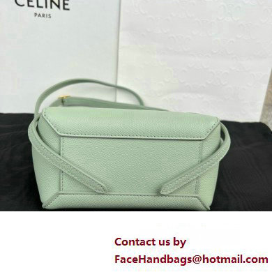 Celine mini belt pico Bag in grained calfskin vert fizz 2024