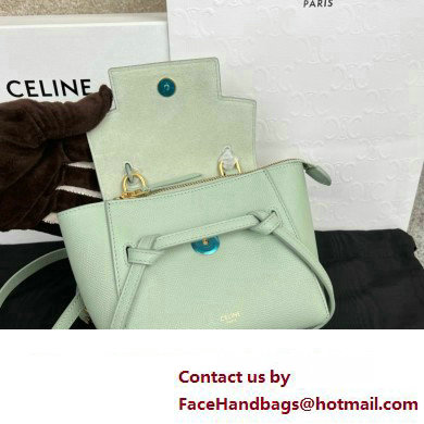 Celine mini belt pico Bag in grained calfskin vert fizz 2024