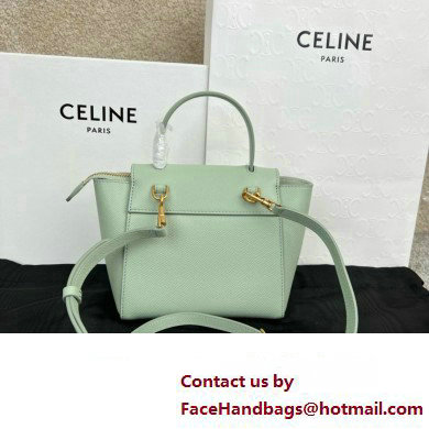 Celine mini belt pico Bag in grained calfskin vert fizz 2024