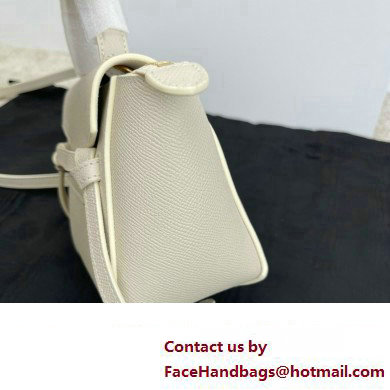 Celine mini belt pico Bag in grained calfskin white 2024