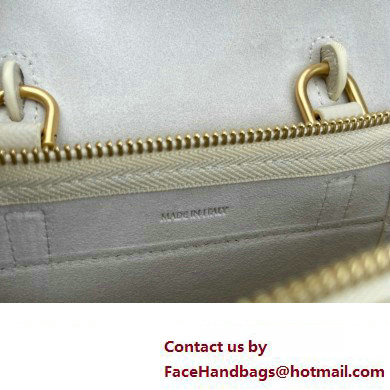 Celine mini belt pico Bag in grained calfskin white 2024