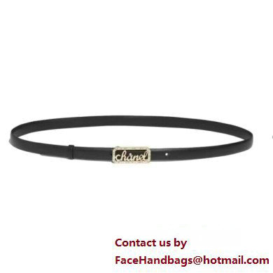 Chanel Width 2cm calfskin belt Black with Crystal and Pearl Buckle 2024