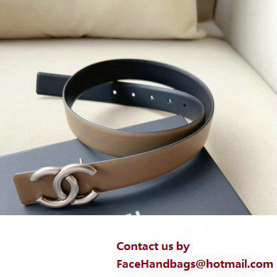 Chanel Width 3cm Reversible calfskin belt Camel 2024