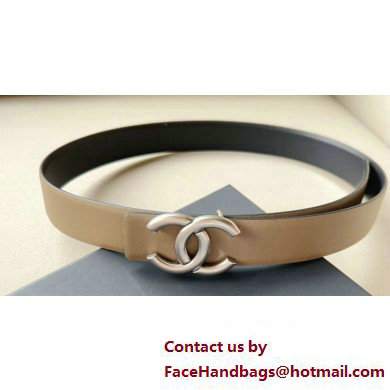 Chanel Width 3cm Reversible calfskin belt Camel 2024