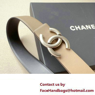 Chanel Width 3cm Reversible calfskin belt Camel 2024