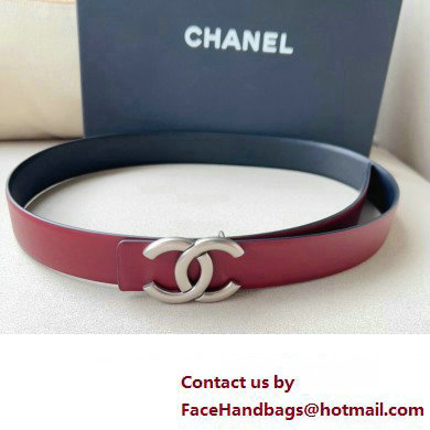 Chanel Width 3cm Reversible calfskin belt Red 2024