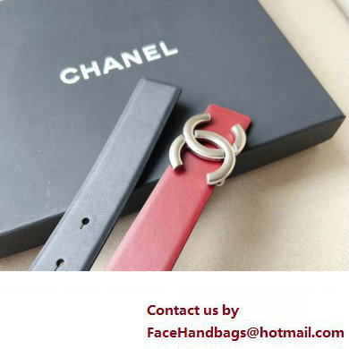 Chanel Width 3cm Reversible calfskin belt Red 2024