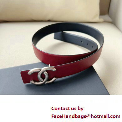 Chanel Width 3cm Reversible calfskin belt Red 2024