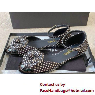 Chanel dots Mary Janes with Camellia black 2024