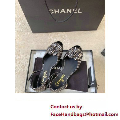 Chanel dots Mary Janes with Camellia black 2024