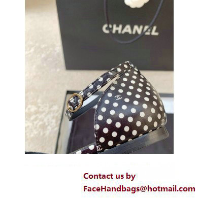 Chanel dots Mary Janes with Camellia black 2024