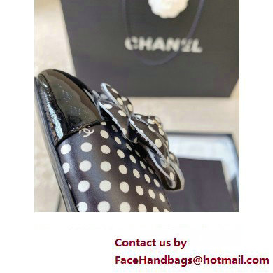 Chanel dots Mary Janes with Camellia black 2024