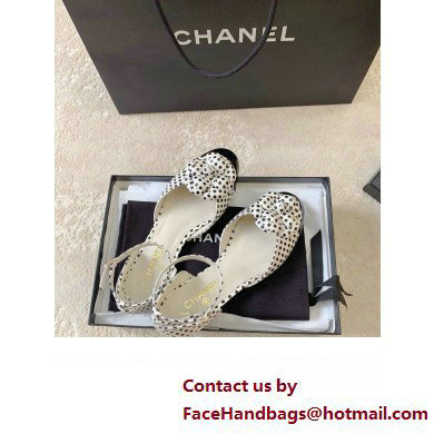 Chanel dots Mary Janes with Camellia white 2024