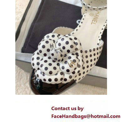 Chanel dots Mary Janes with Camellia white 2024