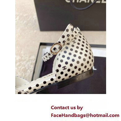 Chanel dots Mary Janes with Camellia white 2024