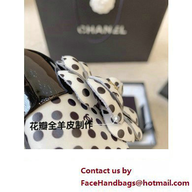 Chanel dots Mary Janes with Camellia white 2024