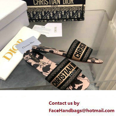 Dior Beige and Black Cotton Embroidered with Fleurs Mystiques MotifDway Slide 2024 - Click Image to Close