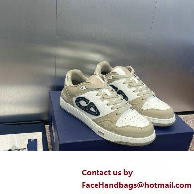 Dior Beige and White Smooth Calfskin B57 Low-Top Sneaker 2024