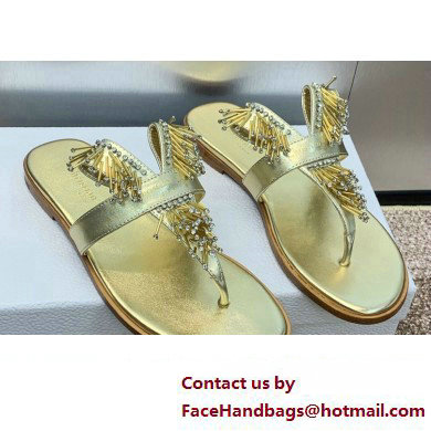 Dior Crystal Thong sandals Gold 2024