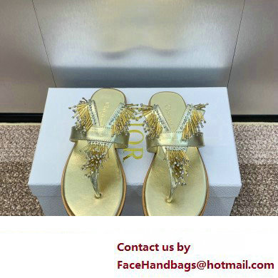 Dior Crystal Thong sandals Gold 2024